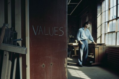 rukom ispisane vrijednosti na zidu radionice