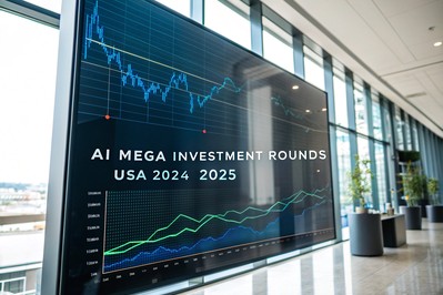 Grafikon koji prikazuje broj AI mega-krugova u SAD-u za 2024. i 2025. godinu