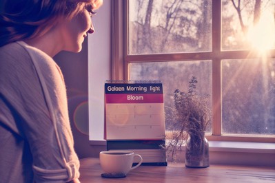 Leader at sunrise with quiet workspace and calendar blocks