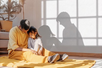 Parent and child connecting calmly during a transition
