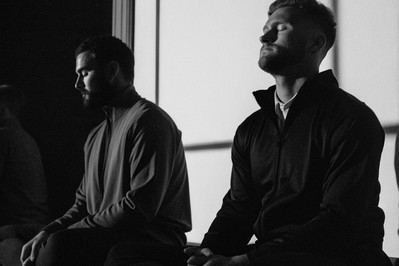 athlete and executive practicing box breathing