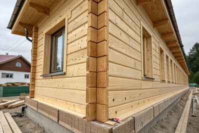 Presjek montažne drvene stijenke sa slojevima