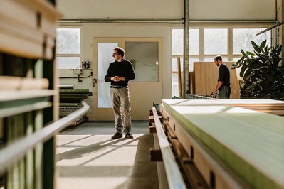 manager taking a steady breath on the factory floor