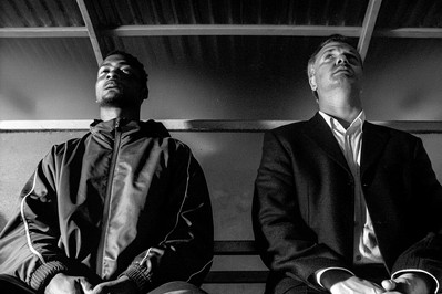 Athlete and executive practicing calm nasal breathing in a high-pressure setting