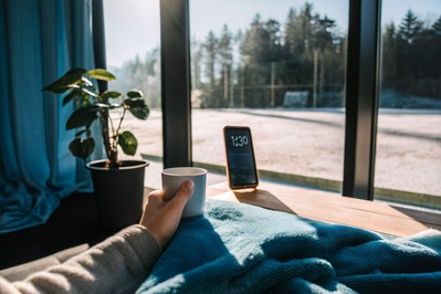 person exhaling in cold morning air