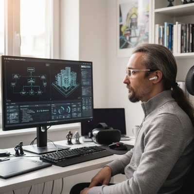 Digitalna transformacija: vlasnik male tvrtke pregledava bilješke, mail i Excel tablice