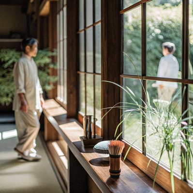 person sitting in quiet reflection by a window
