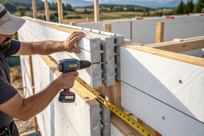 Detalj spoja SIP panela na gradilištu u Hrvatskoj