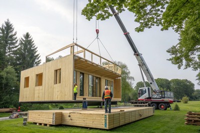 Montaža kuće dizalicom u jednom danu