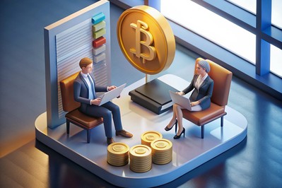 Par srednjih godina pregledava mirovinski izvod s malom Bitcoin ikonom